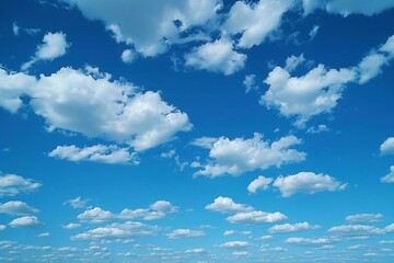 Blue sky background with tiny clouds,  Cumulus white clouds in the blue sky