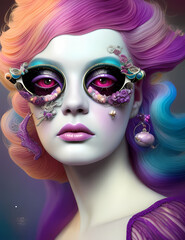 Blazewave, woman, beauty, hair, fashion, face, mask, model, makeup, carnival, glamour, hairstyle, make-up, style, doll, eyes, people, closeup, lips, masquerade, art, head, red, mannequin, fantasy, blo