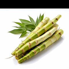 Bamboo shoot vegetable on white background, Ai Generated