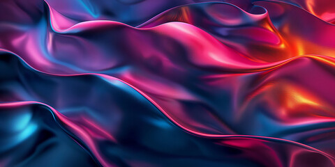 Obraz premium Bunter glänzender wellig geschwungener leuchtender Kunststoff