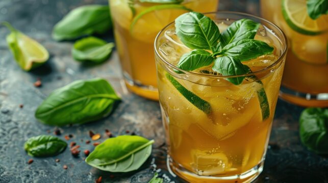 Vibrant Honey Lime Basil Cooler A Refreshing Summer Beverage