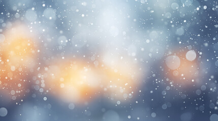 Cold toned snowy defocused light spots holiday background