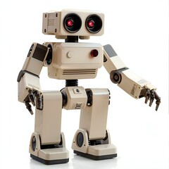 Toy robot isolated on a white background,   render image
