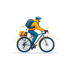 Obraz premium man riding a bike isolated on a transparent background