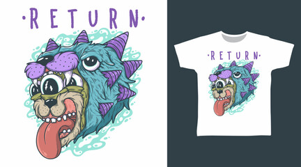 Monster Return Illustration Pop Art Tshirt Designs.