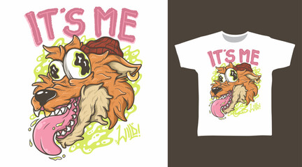 Foxy Monster Illustration Pop Art Tshirt Designs.