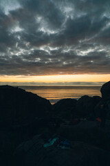 atardecer en la playa