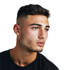 Obraz premium A male model with high and tight isolated on a transparent background, a male model with a haircut
