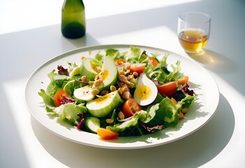 Salad with vegetables.