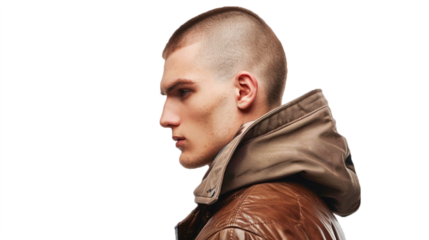 A man with a buzz cut isolated on transparent background, Man with buzz cut png