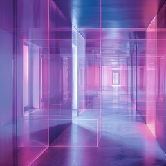 liminal space, pink and purple, glowing, futuristic, render