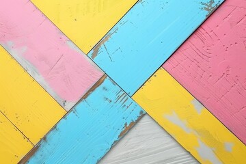 pastel painted wood planks arranged in a herringbone pattern