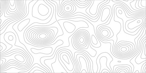 Ocean topographic line map with curvy wave isolines vector illustration. Abstract topographic contours map background, Vector contour topographic map. Cartography texture abstract banner use..