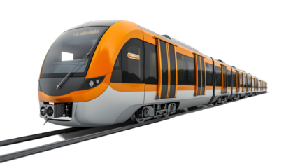 Metro Train isolated on a transparent background