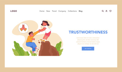 Trustworthiness concept. Flat vector illustration
