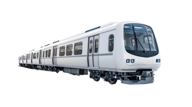 Metro Train isolated on a transparent background