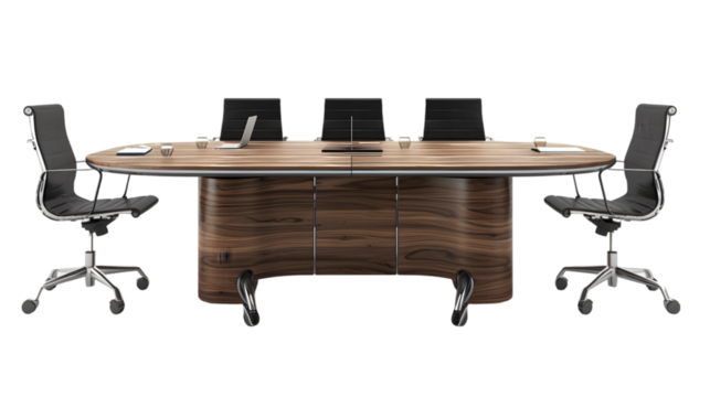 office conference table isolated on a transparent background