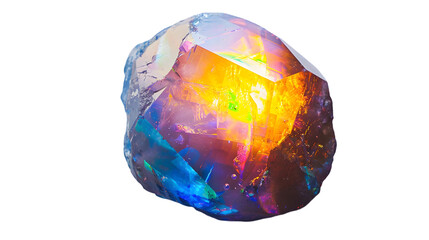 Obraz premium Opal gem isolated on a transparent background