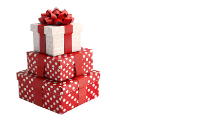 stack of gift boxes isolated on a transparent background