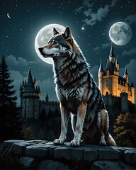 The wolf - a sentinel of the castle
