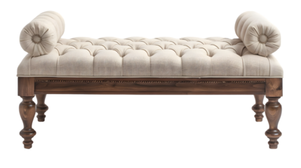 upholstered bench isolated on a transparent background