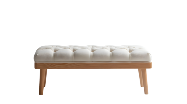 upholstered bench isolated on a transparent background