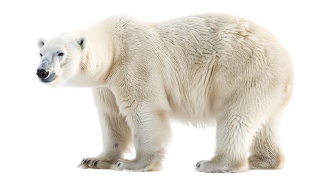 White Polar Bear isolated on a transparent background - Powered by Adobe