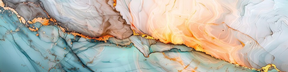 Fluid Elegance of Swirling Alcohol Ink Marble Art