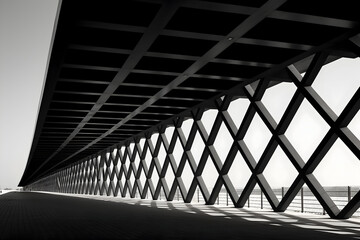 Fototapeta premium Modern architecture abstract background. Black and white. 3D Rendering
