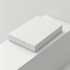 Minimalist white box on an empty surface perfect for modern packaging design and product presentation concepts