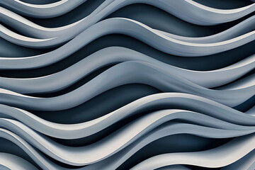 Obraz premium Streamlined 3D seamless pattern with smooth curves and sleek lines, creating a modern and refined aesthetic. Suitable for digital and graphic design purposes.