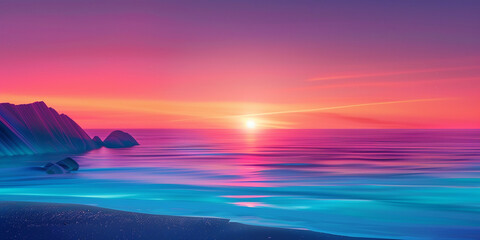 Explore the vibrant palette of a sunrise gradient scene, where lively colors blend with deeper...