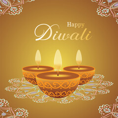 Diwali festival background with candles