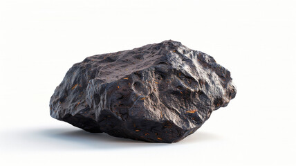 Meteorite on a white background