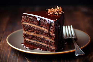 chocolate cake on background