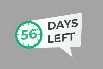 56 days to go countdown template. 56 day Countdown left days banner design. 56  Days left countdown timer
