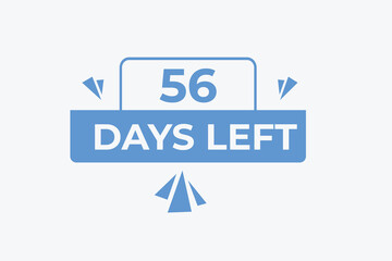 56 days to go countdown template. 56 day Countdown left days banner design. 56  Days left countdown timer
