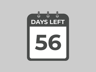56 days to go countdown template. 56 day Countdown left days banner design. 56  Days left countdown timer
