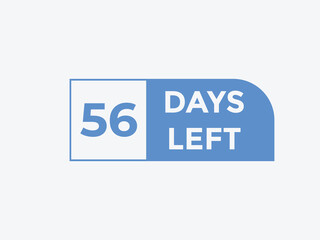 56 days to go countdown template. 56 day Countdown left days banner design. 56  Days left countdown timer
