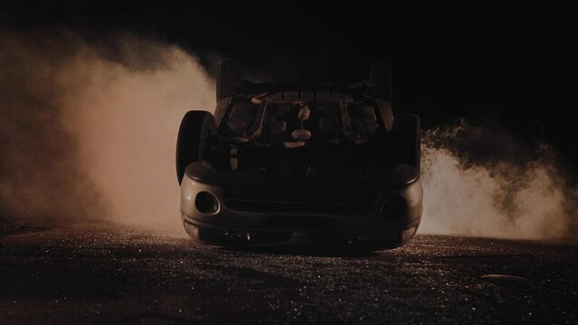 Flipped car during an accident