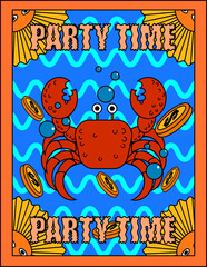party time illustration for background, banner, poster, flyer, template, design, etc