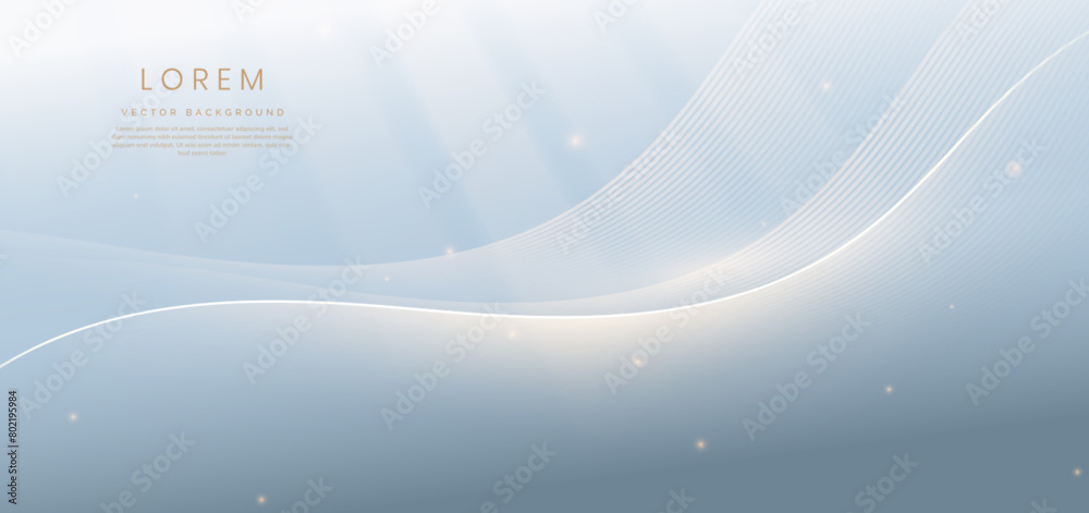 Wall mural modern background with golden curved lines and lighitng effect sparkle.