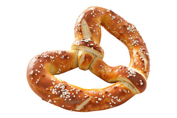 Bavarian pretzel isolated on transparent background.