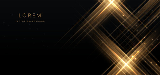 Luxury black background with golden lighting effect. Template premium award ceremony design.