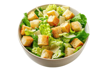 Cesar salad isolated on transparent background.