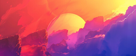 Explore the dynamic interplay of colors in a sunrise gradient animation brimming with life, where...