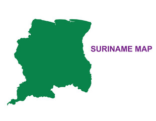 Suriname High Detail Outline map. South America