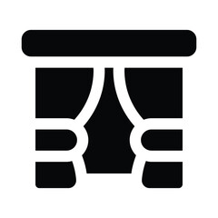 Simple Curtain solid icon. The icon can be used for websites, print templates, presentation templates, illustrations, etc	