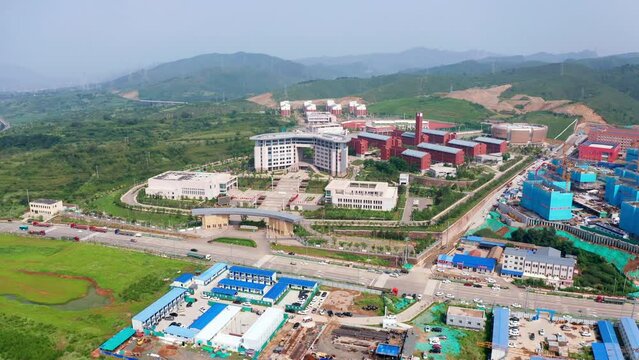 Aerial shot of a primary school under construction