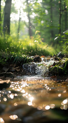 Fototapeta premium Forest brook in spring